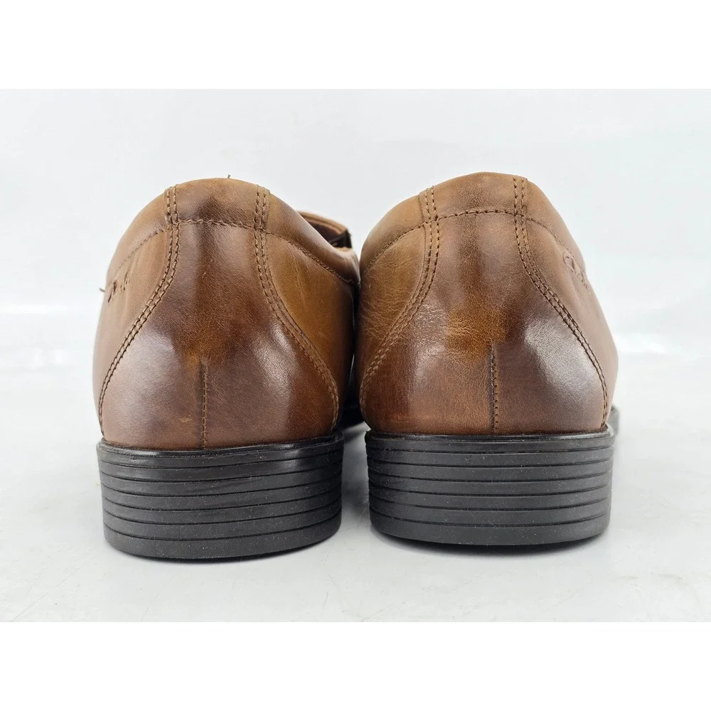 Clarks Whiddon Step Mens Size 13 Tan Leather Slip On Loafers -Excellent
